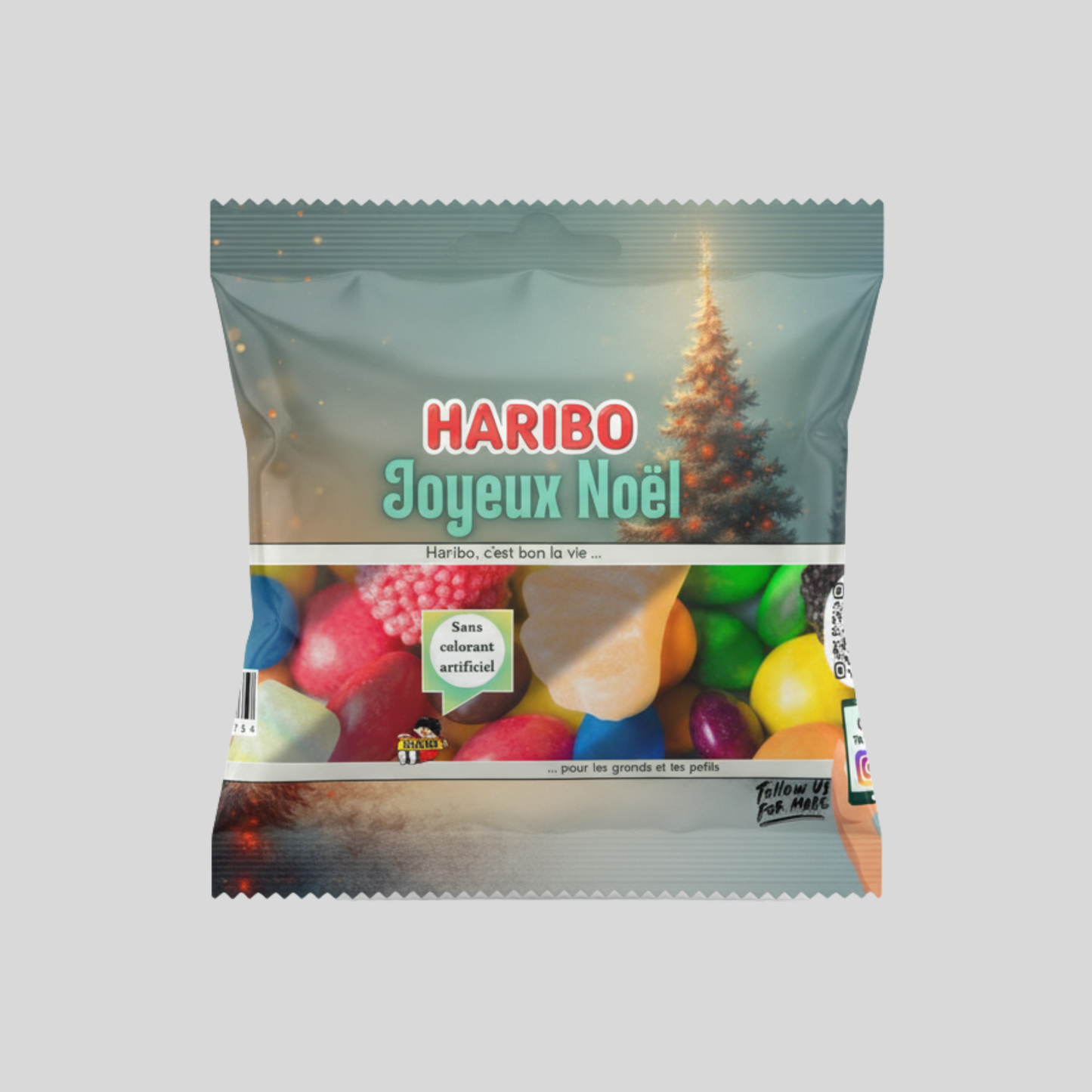 Bonbon HARIBO (Joyeux Noël Gris) 30g