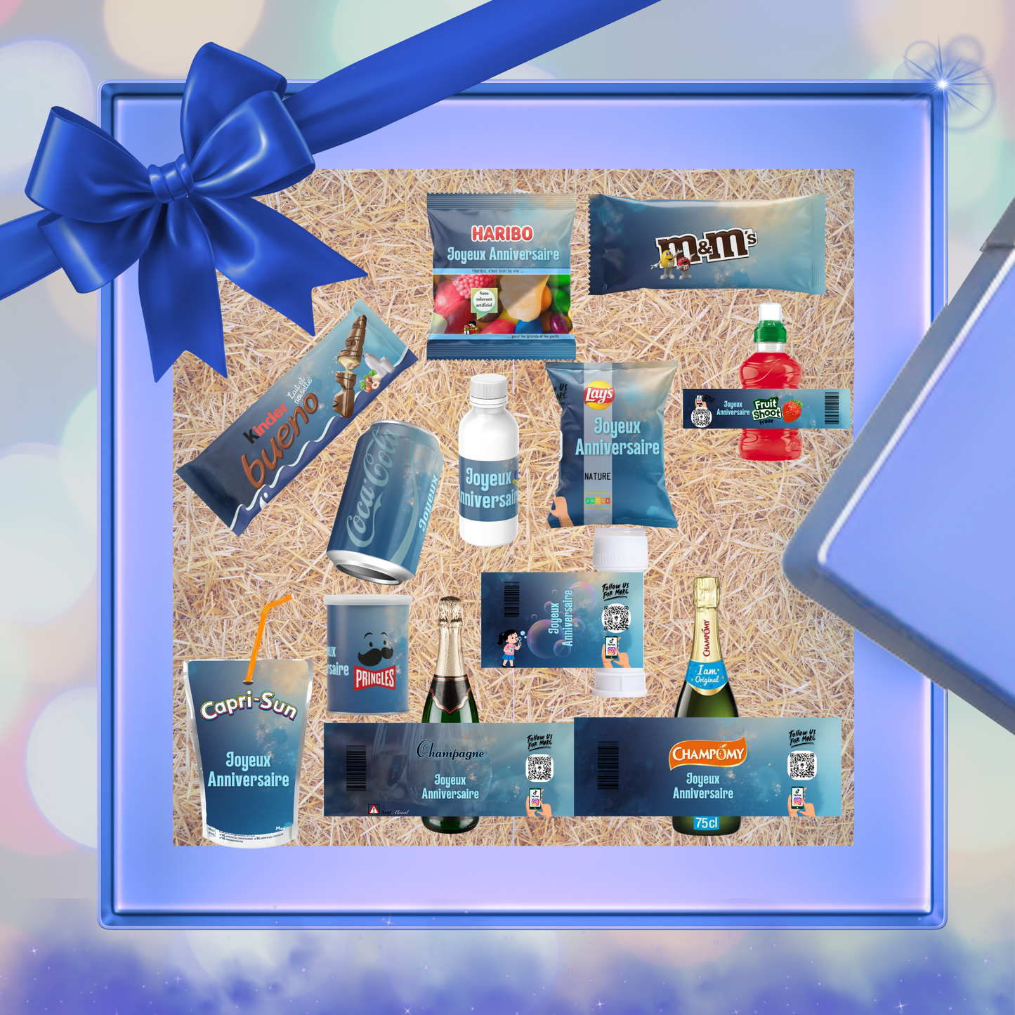 Coffret Premium Thème Texture Bleu