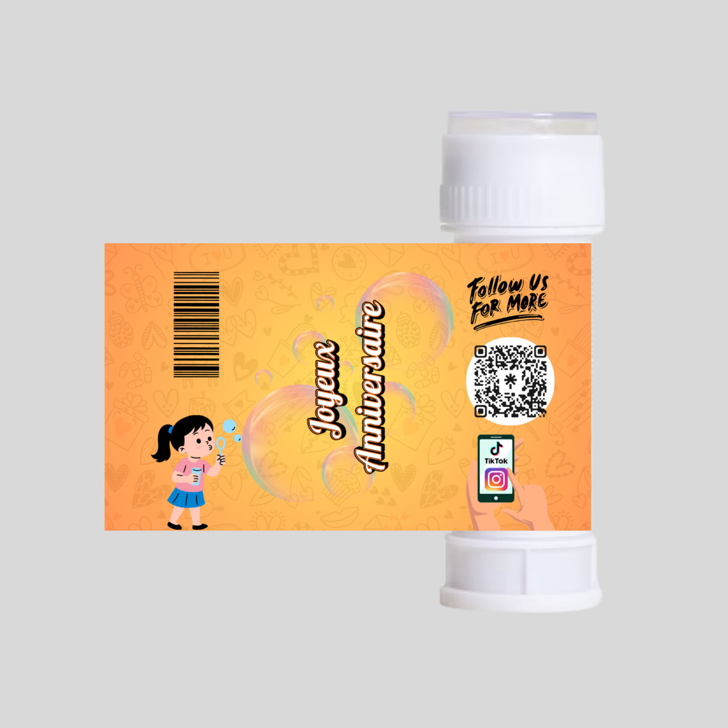 Tube à Bulles (Anniversaire Enfants Orange)