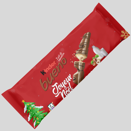 Chocolat KINDER BUENO (Joyeux Noël Rouge et Blanc)