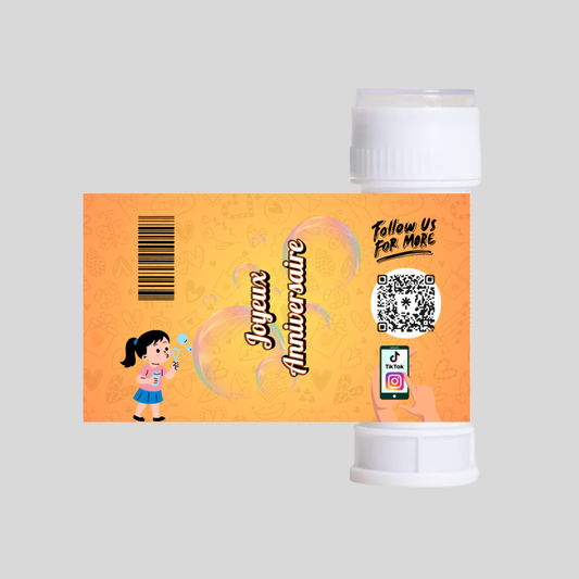 Tube à Bulles (Anniversaire Enfants Orange)