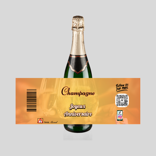 Étiquette Champagne Orange