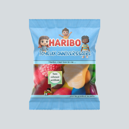 Bonbon HARIBO (Anniversaire Enfants Bleu) 30g