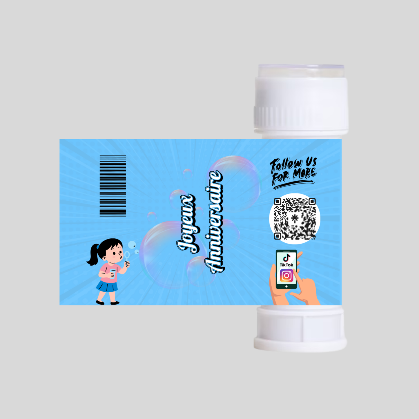 Tube à Bulles (Anniversaire Enfants Bleu)