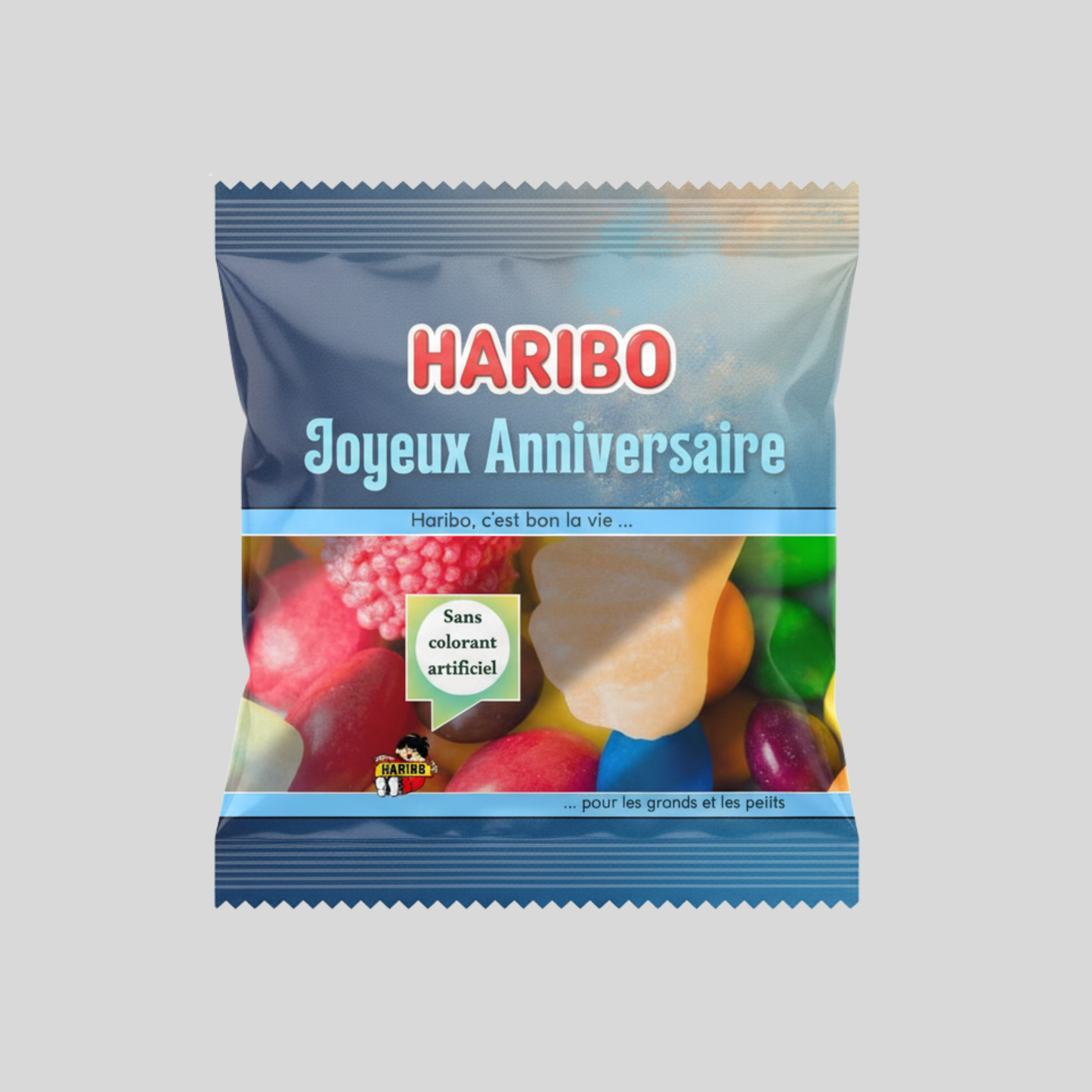 Bonbon HARIBO (Anniversaire Texture Bleu) 30g