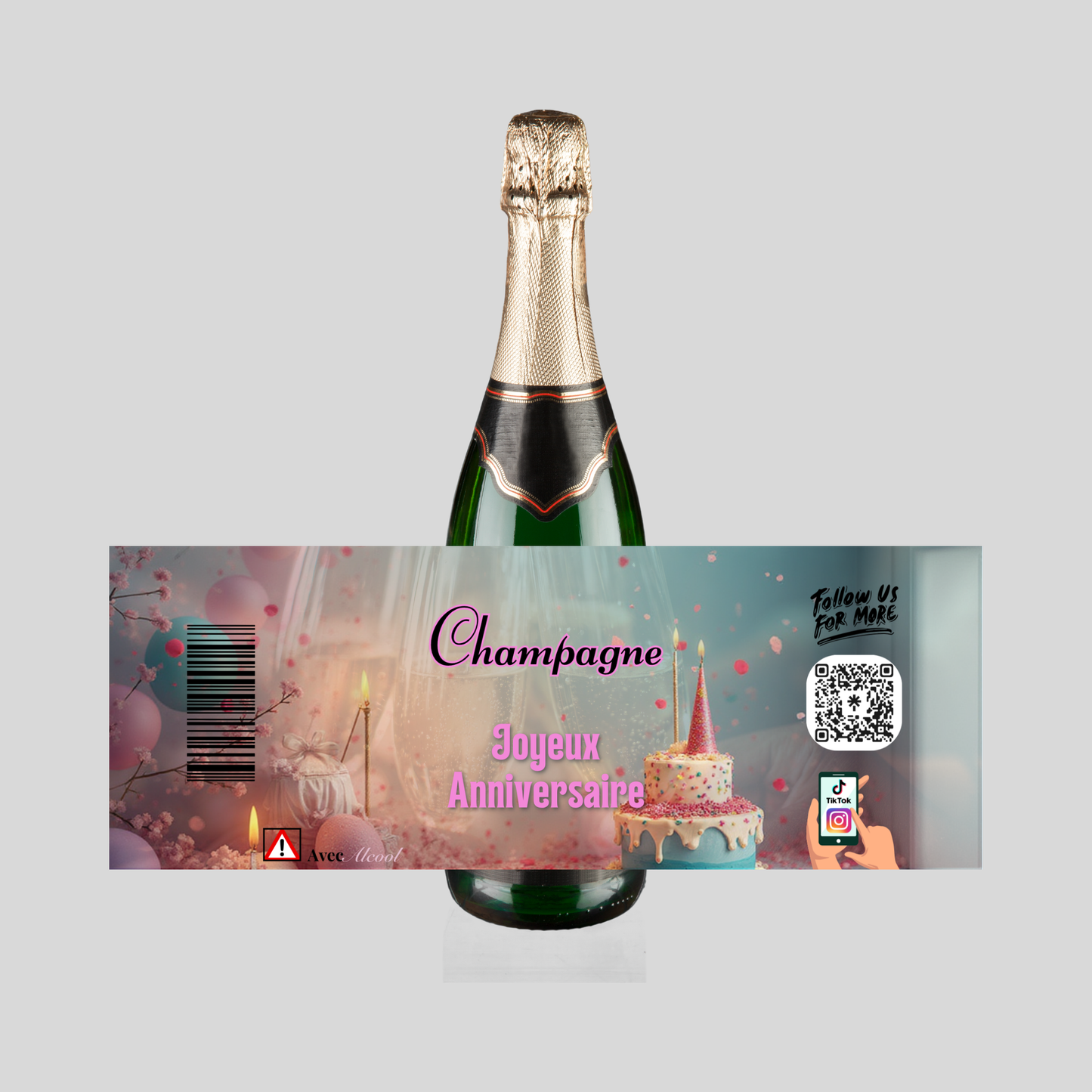 Étiquette Champagne Gâteau