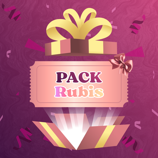 Pack Rubis Anniversaire Personnalisé - 5 Pringles + 5 Capri-Sun + 5 Kinder + 5 Bonbons + Eau + Champomy + Bulles