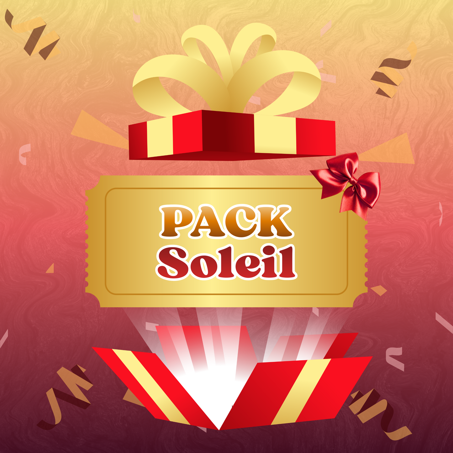 Pack Soleil Anniversaire Personnalisé - 5 Chips + 5 Fruit-Shoot + 5 Kinder + 5 Bonbons + Eau + Champomy + Bulles
